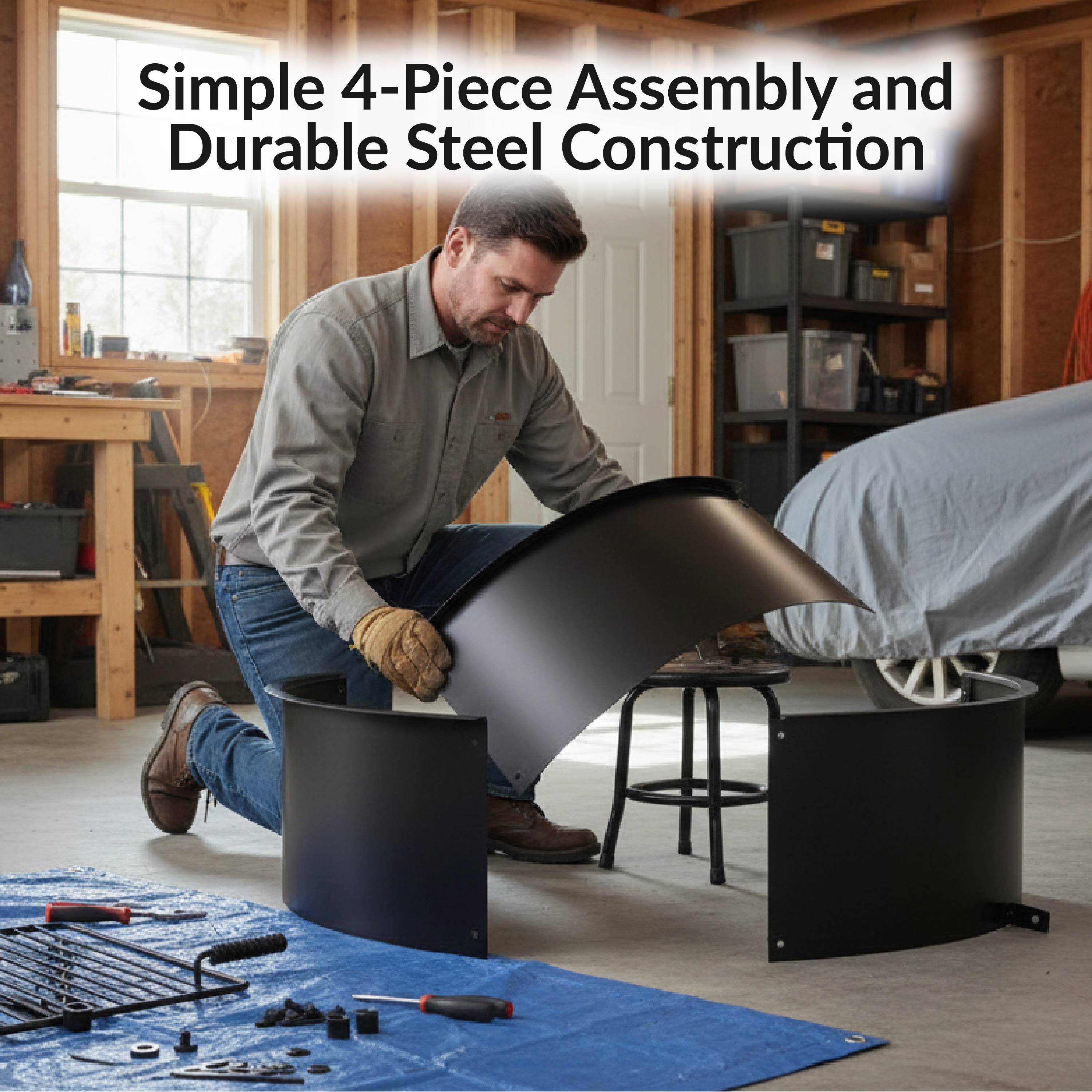 Simple 4-Piece Assembly and Durable Steel Construction