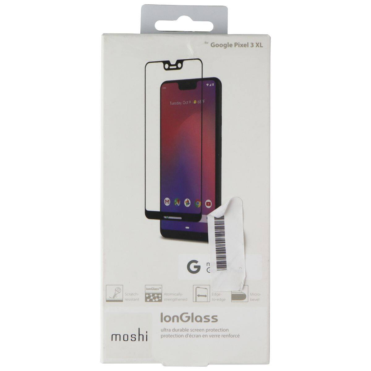 for Google Pixel 3 XL

Tuesday Oct 6

88 F

lonGlass™
ultra durable screen protection
moshi protection d'écran en verre renforcé