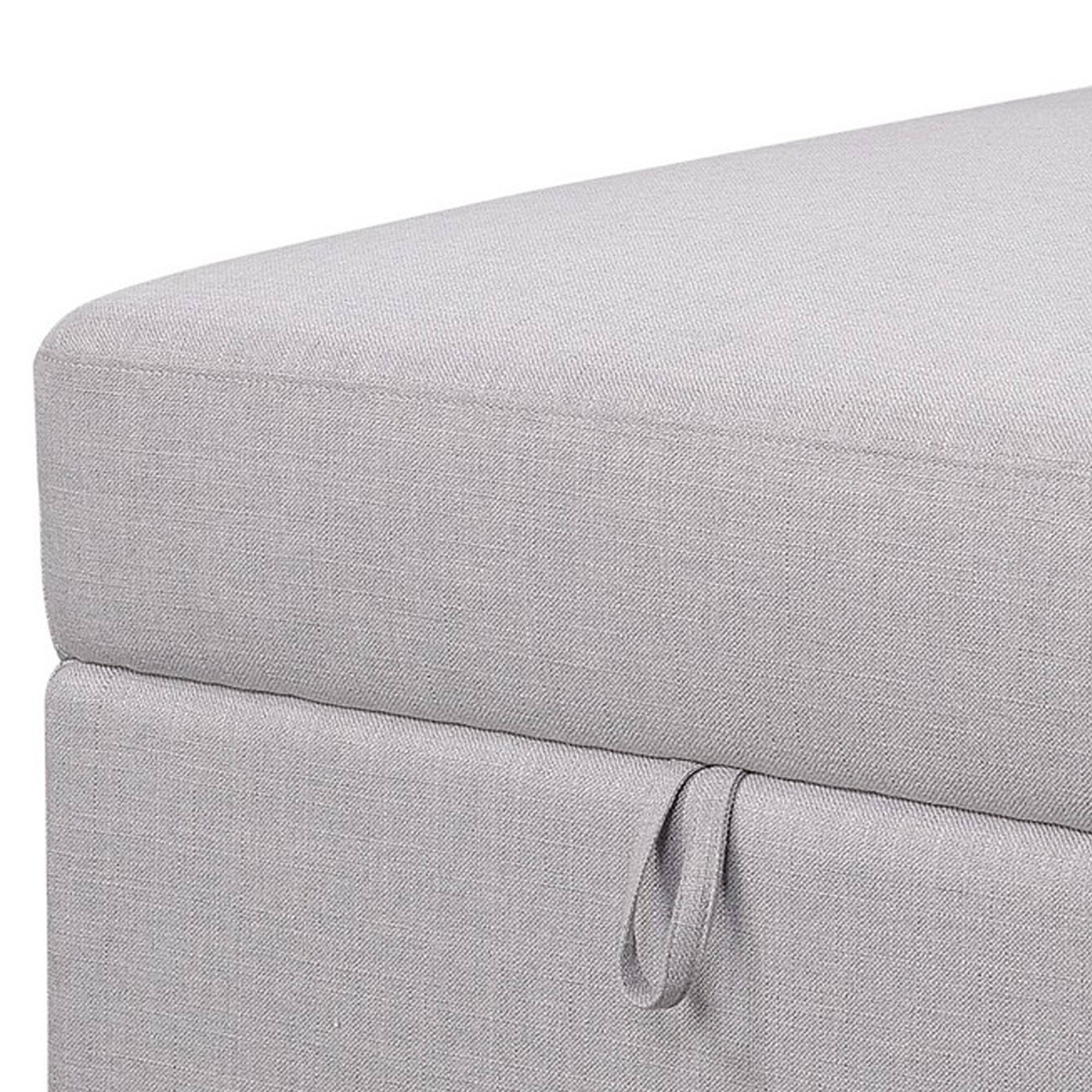 Alt View 4. Manhattan Lane - Storage Ottoman with Fabric Upholstery and Tapered Legs - Gray.