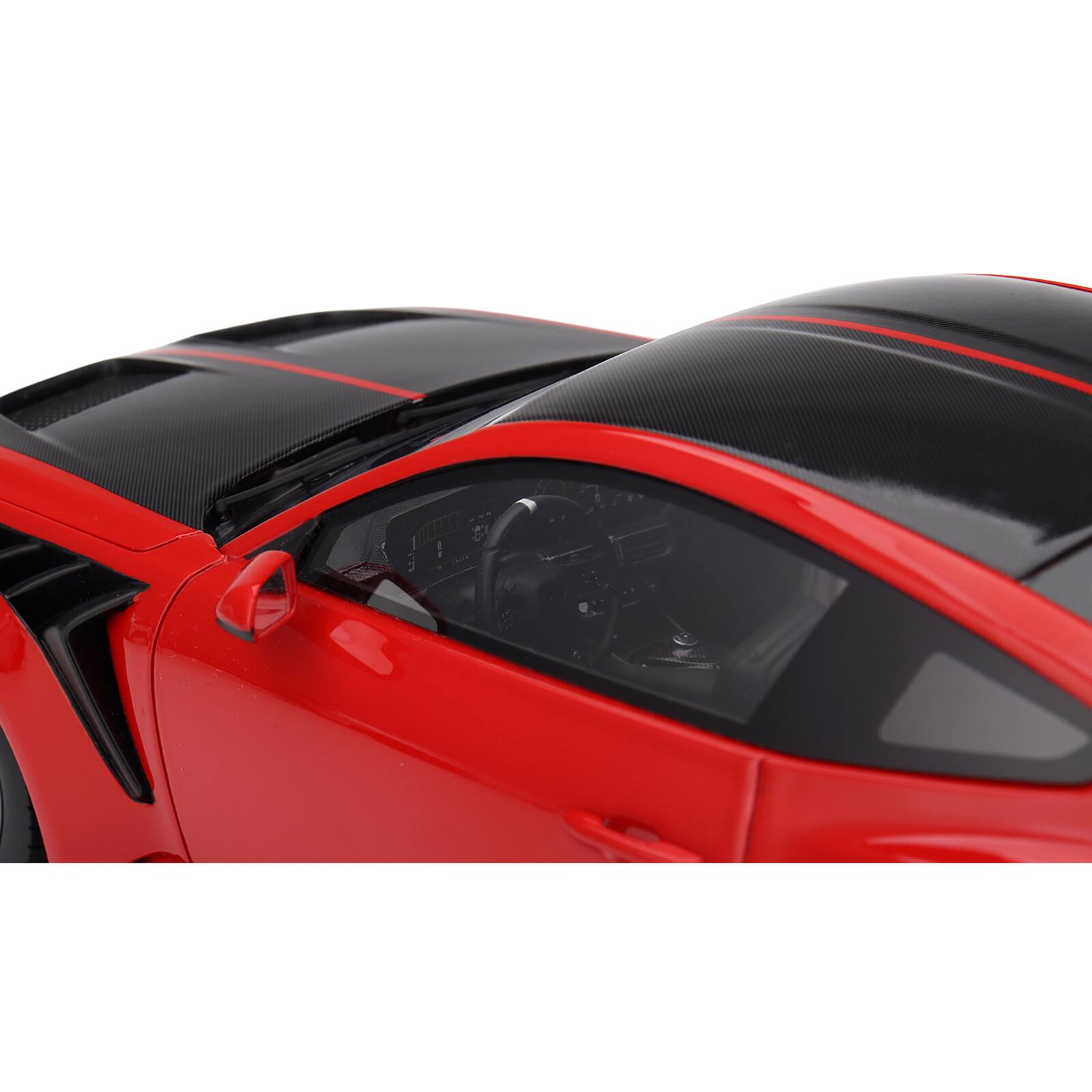 Alt View 1. Top Speed - Ford Mustang GTD Race Red and Carbon Fiber with Red Stripe 1/18 Model Car by Top Speed.