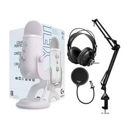 Blue Microphones - Yeti USB Microphone (White Mist) with Microphone Stand Bundle