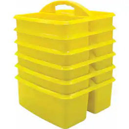 Teacher Created Resources - Yellow Plastic Storage Caddy, Pack of 6
