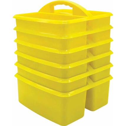 Front. Teacher Created Resources - Teacher Created Resources Yellow Plastic Storage Caddy, Pack of 6.