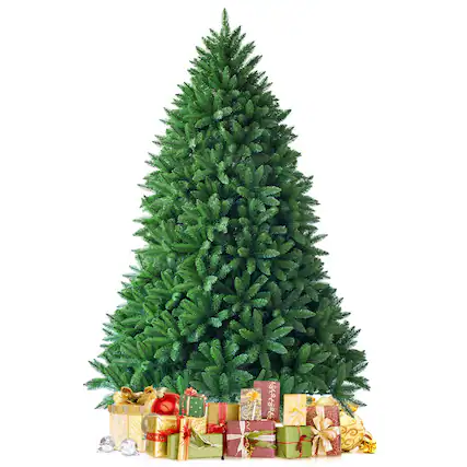 Front. Gymax - Gymax 6ft Artificial Christmas Fir Tree w/ 1250 Premium Hinged Branch Tips - Green.