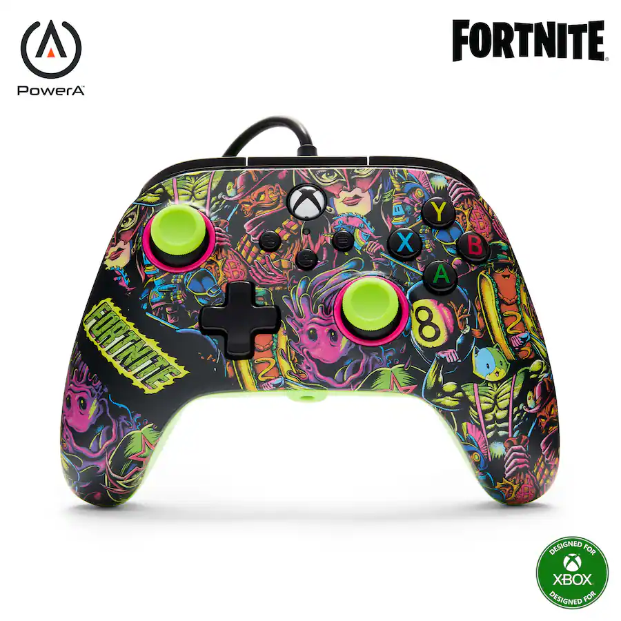 Control Box Support Design PowerA Advantage Wired Controller for Xbox Series X|S Fortnite Glow ...
