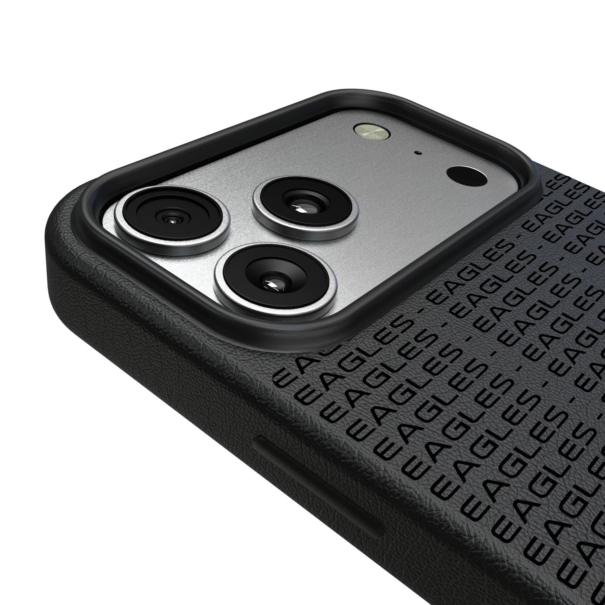 Alt View 2. Keyscaper - Philadelphia Eagles Primary Logo iPhone Magnetic Bump Case - 15 Plus - Black.