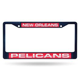 Rico Industries - New Orleans Pelicans NBA Navy Painted Metal Laser Cut License Plate Frame - Multi