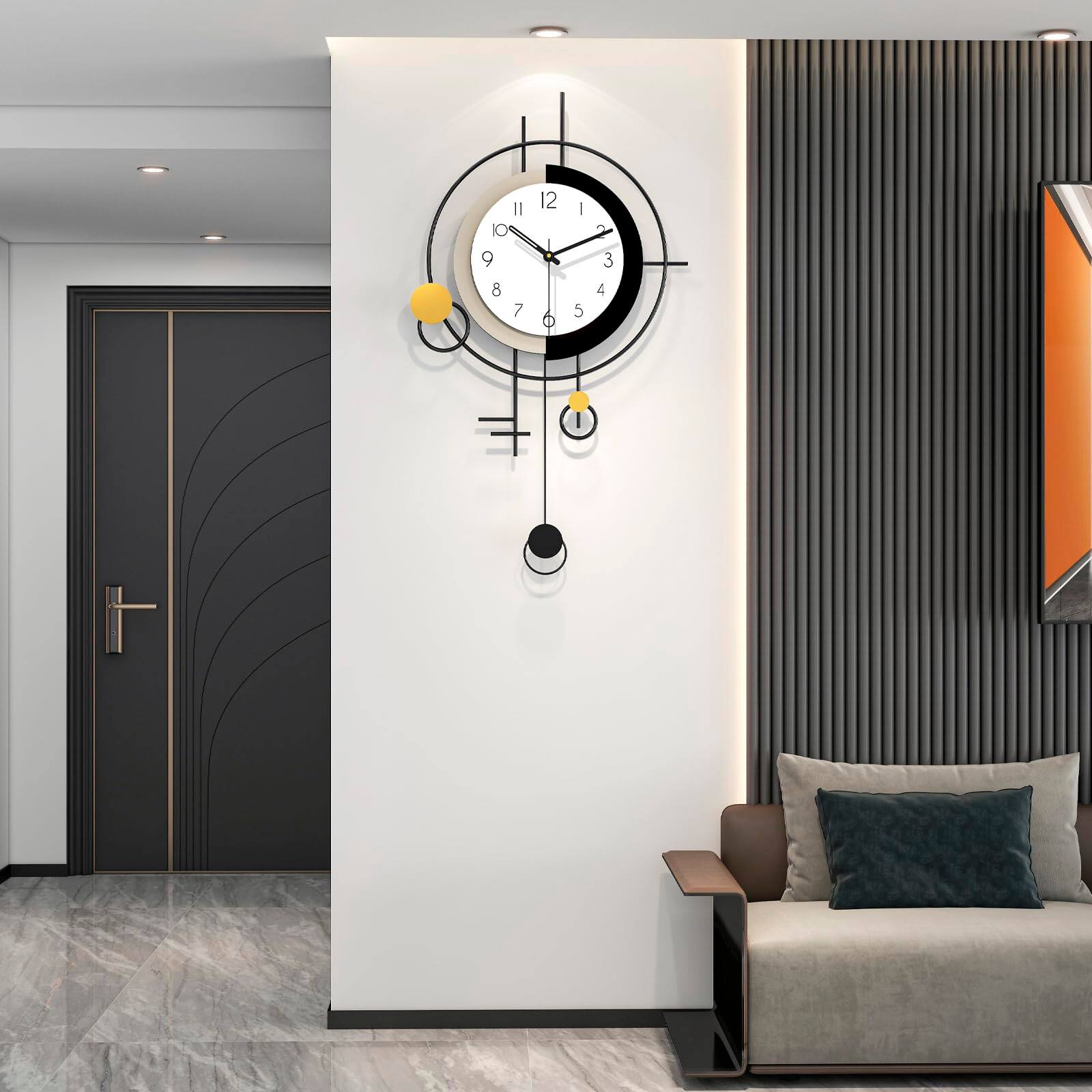 Alt View 1. Dazzed Corner - Wall Clock Decorative Modern Clock - Black.