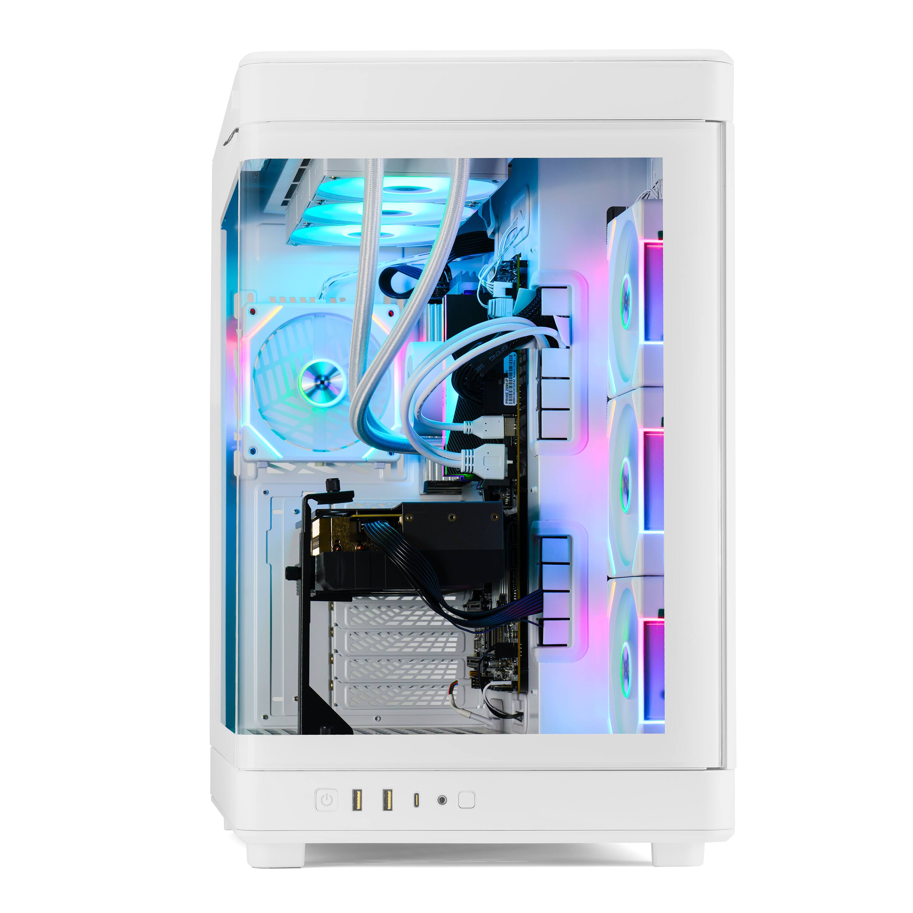 Angle. STORMCRAFT - Gaming PC WIZARD INTEL Core i9 14900KF NVIDIA RTX 5070 TI 2TB SSD 32GB 6000MHz RGB 360mm AIO Windows 11 Home - White.