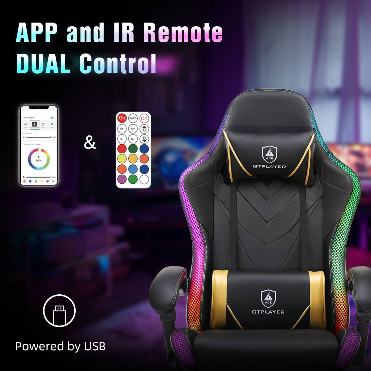 APP and IR Remote DUAL Control

Powered by USB