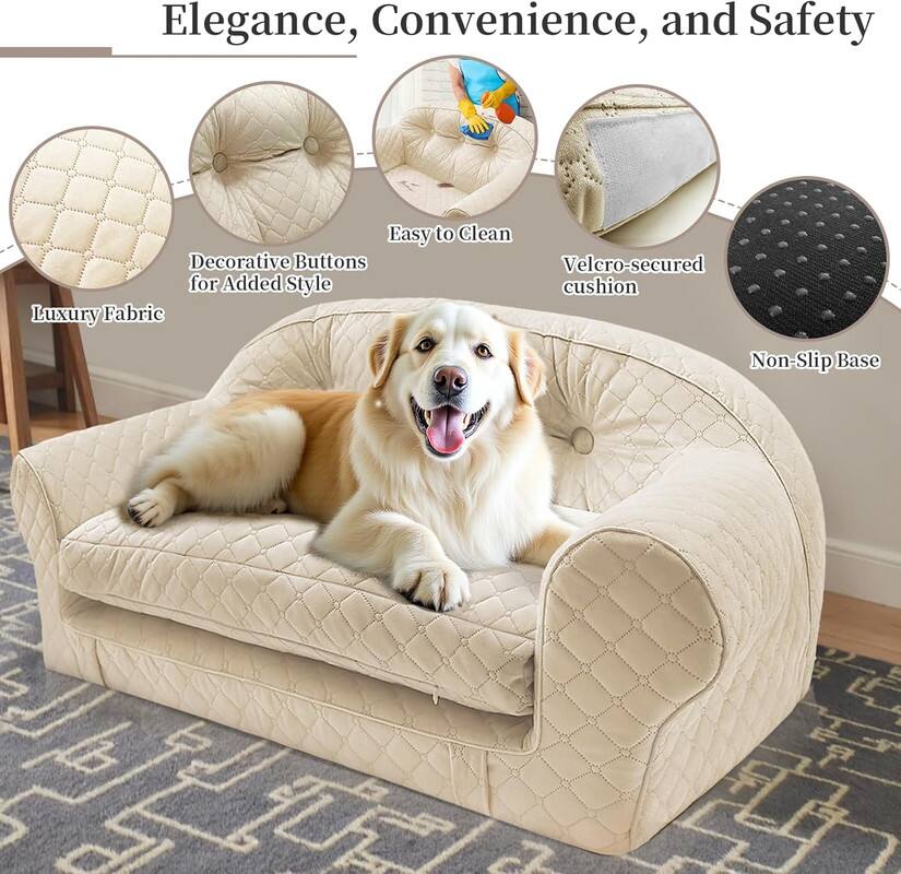 Elegance, Convenience, and Safety

Easy to Clean
Decorative Buttons for Added Style
Velcro-secured cushion
Luxury Fabric
Non-Slip Base