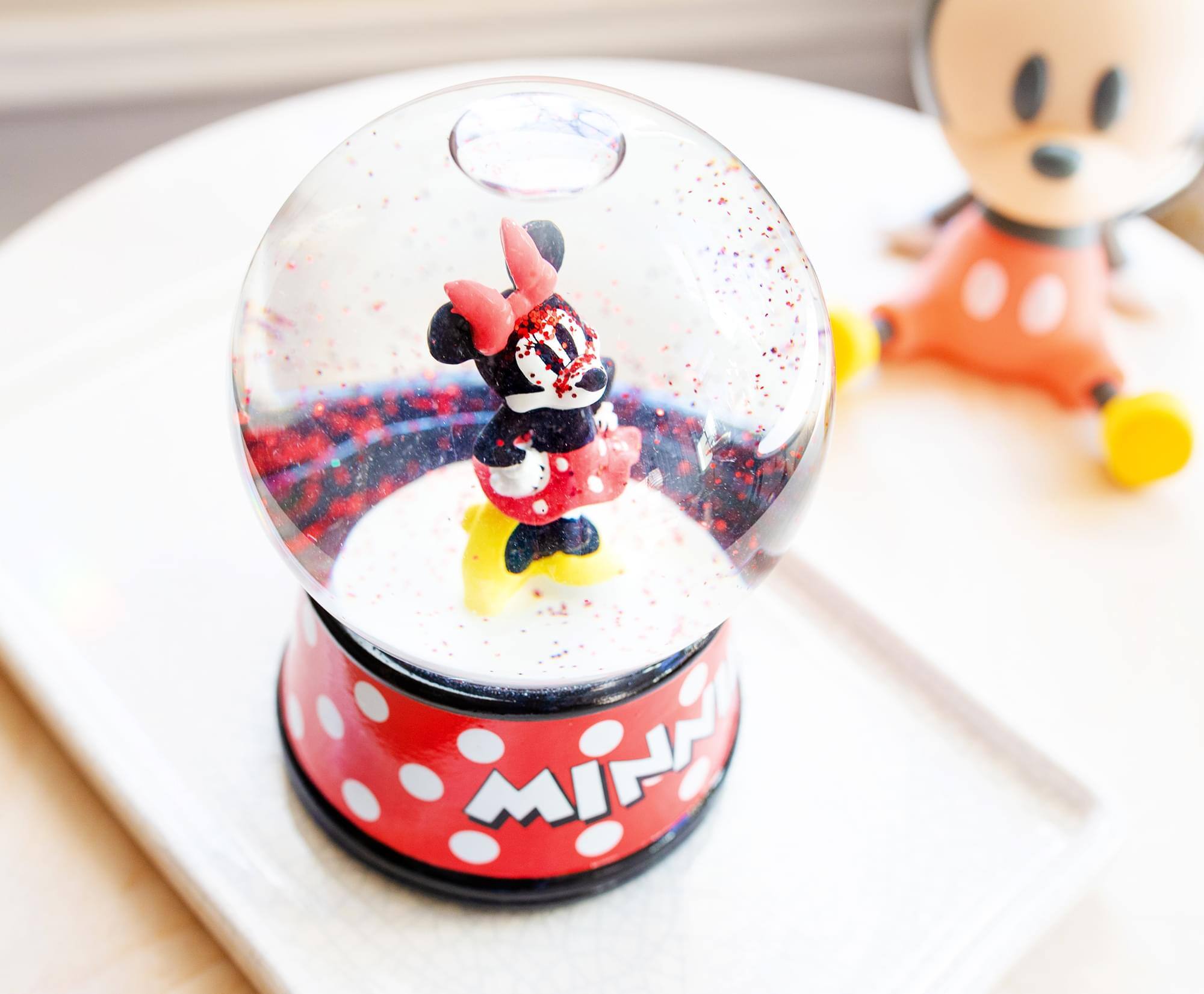 Alt View 3. Disney - Disney Minnie Mouse Light-Up Collectible Snow Globe | 6 Inches Tall - Red.