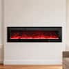Front. Ihomeadore - 72" Electric Wall-Mounted Recessed Fireplace Insert with Remote, Adjustable Flame Color and Speed - Black.