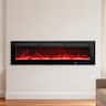 Ihomeadore - 72" Electric Wall-Mounted Recessed Fireplace Insert with Remote, Adjustable Flame Color and Speed - Black