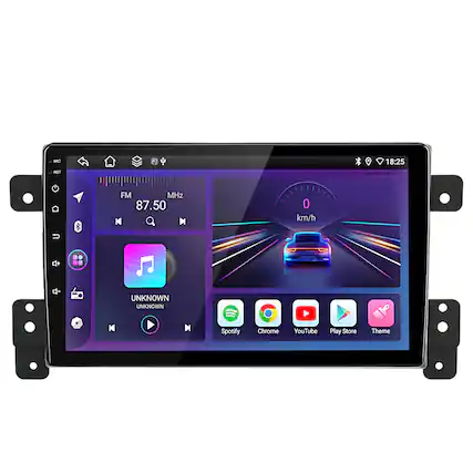 MO 18:25 RST FM MHz 87.50 K 0 km/h d- UNKNOWN UNKNOWN M Spotify Chrome YouTube Play Store Theme