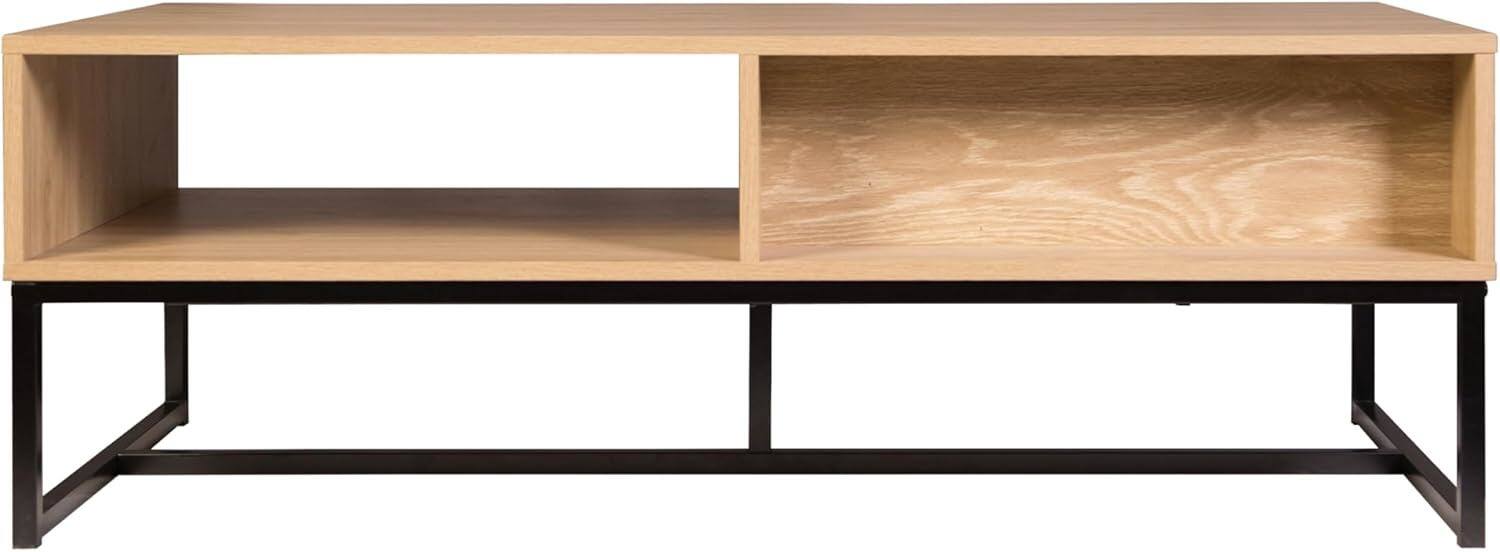 Back. Spaco - Spaco Modern 47" TV Stand, Natural Wood Console with Storage Cubby and Drawer, for Living Room and Bedroom - Black.