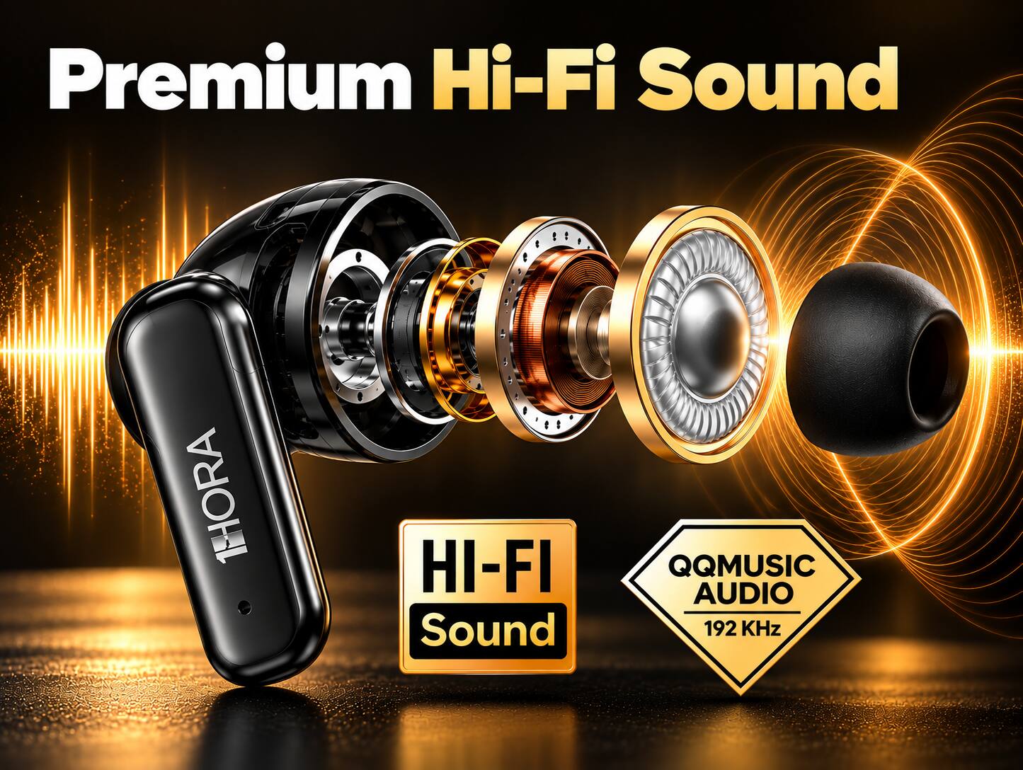 Premium Hi-Fi Sound  
1HORA  
HI-FI Sound  
QQMUSIC AUDIO 192 KHz
