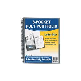 C-line - 8-Pocket Poly Portfolio, Letter Size - Smoke