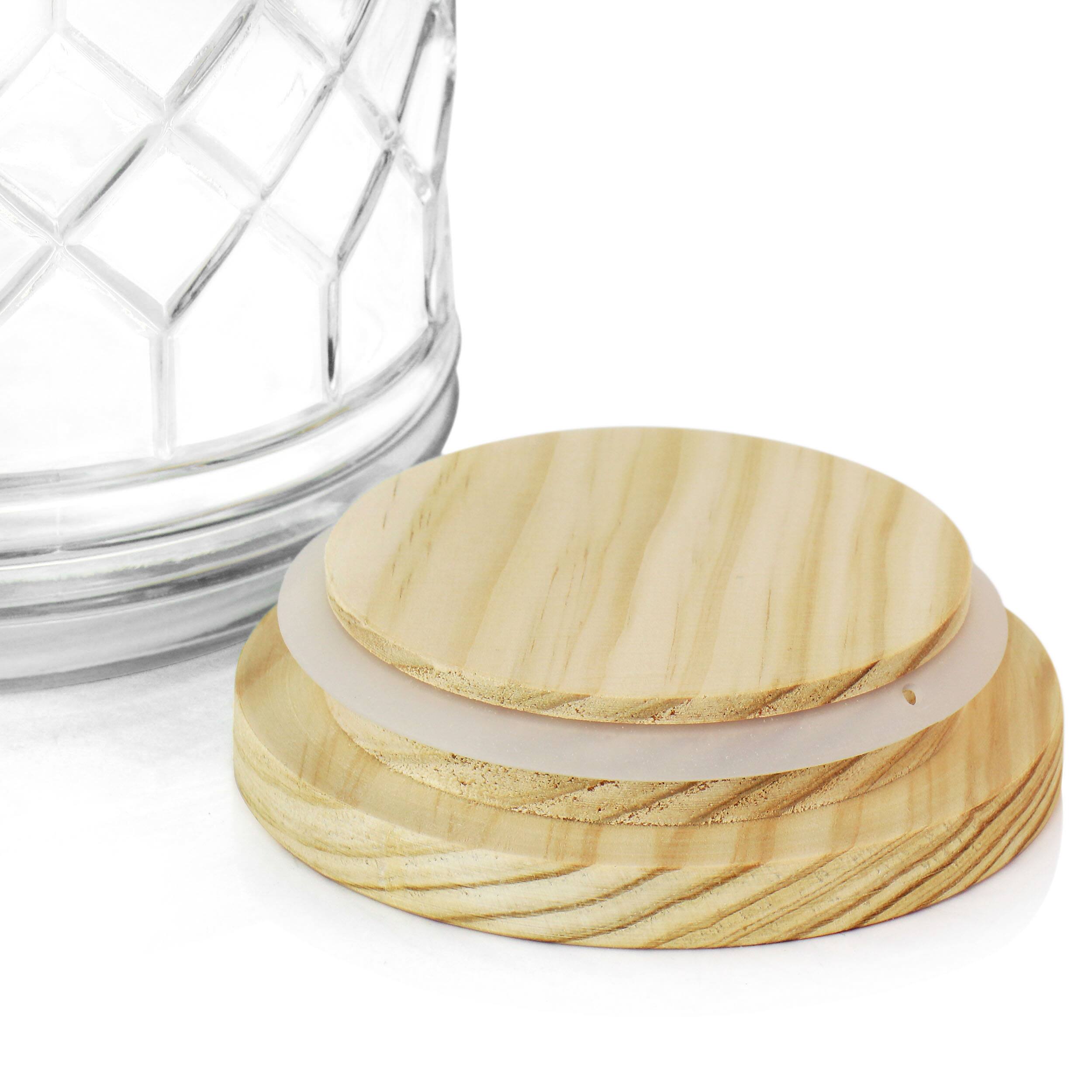 Alt View 2. Gibson - Gibson Home 0.95 Gallon Duval Glass Beverage Dispenser with Wooden Lid and Handle - Brown.