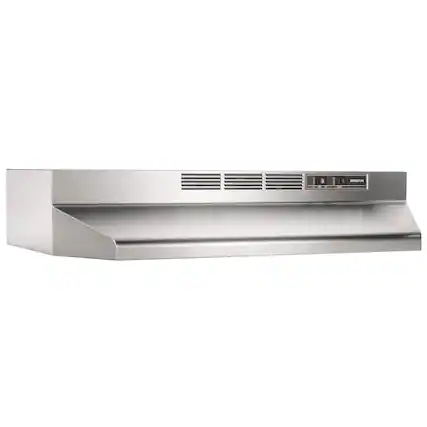 Front. Broan - Broan BUEZ1 Economy 30-Inch White - Silver.