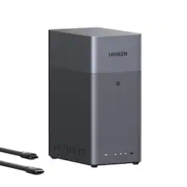 UGREEN - NASync DH2300, 64TB 2-Bay NAS with AI Photo Album, Remote Access, 4GB RAM, 1GbE (Diskless, HDMI Cable Included) - Gray