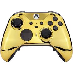 Front. Custom Controllerzz - Custom Elite Series 2 Wireless Controller for Xbox Series X, Xbox Series S, Xbox One - Gold Chrome.