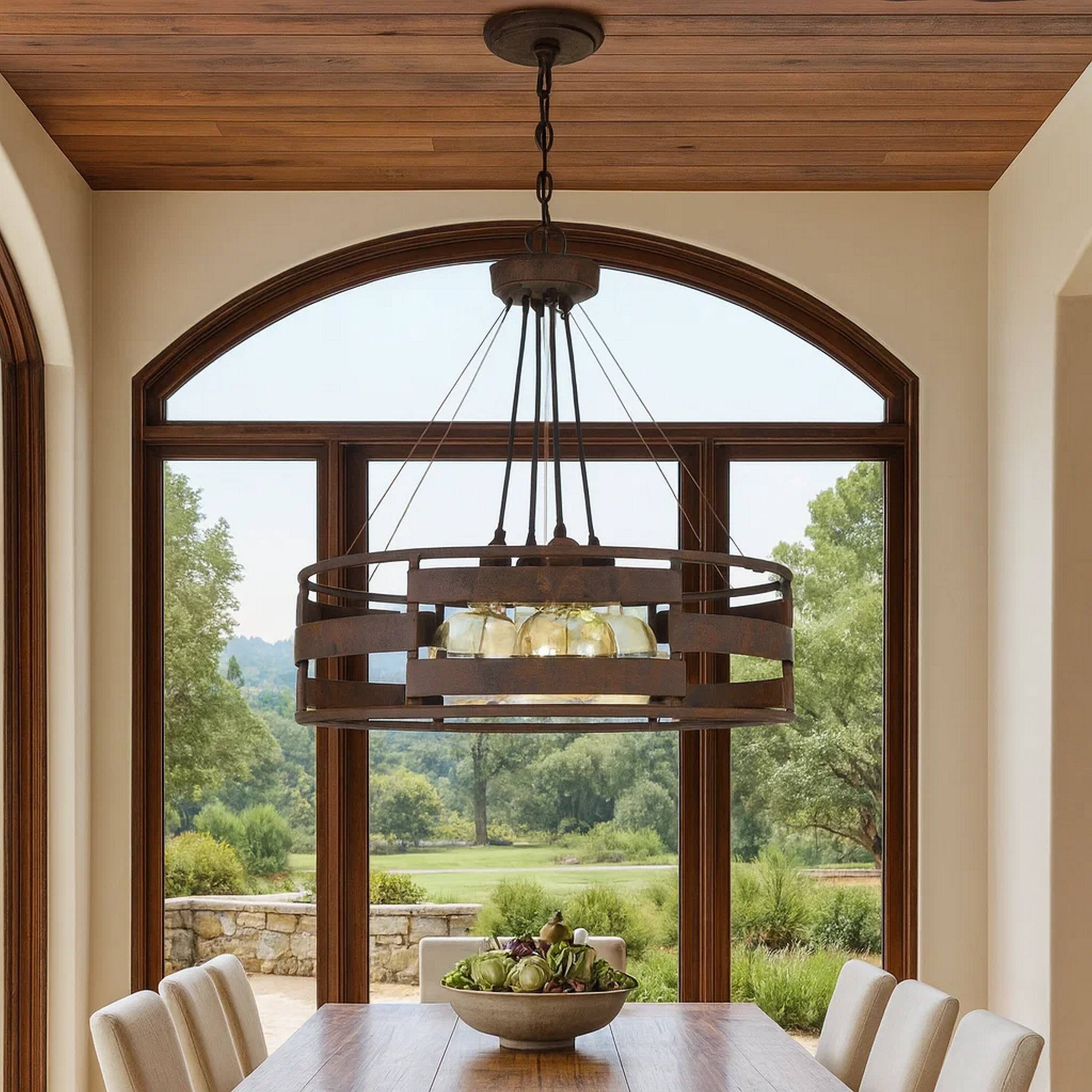 Alt View 3. Manhattan Lane - Frot 24 Inch Chandelier w Light Bulbs, Suspended Cable Design - Black.