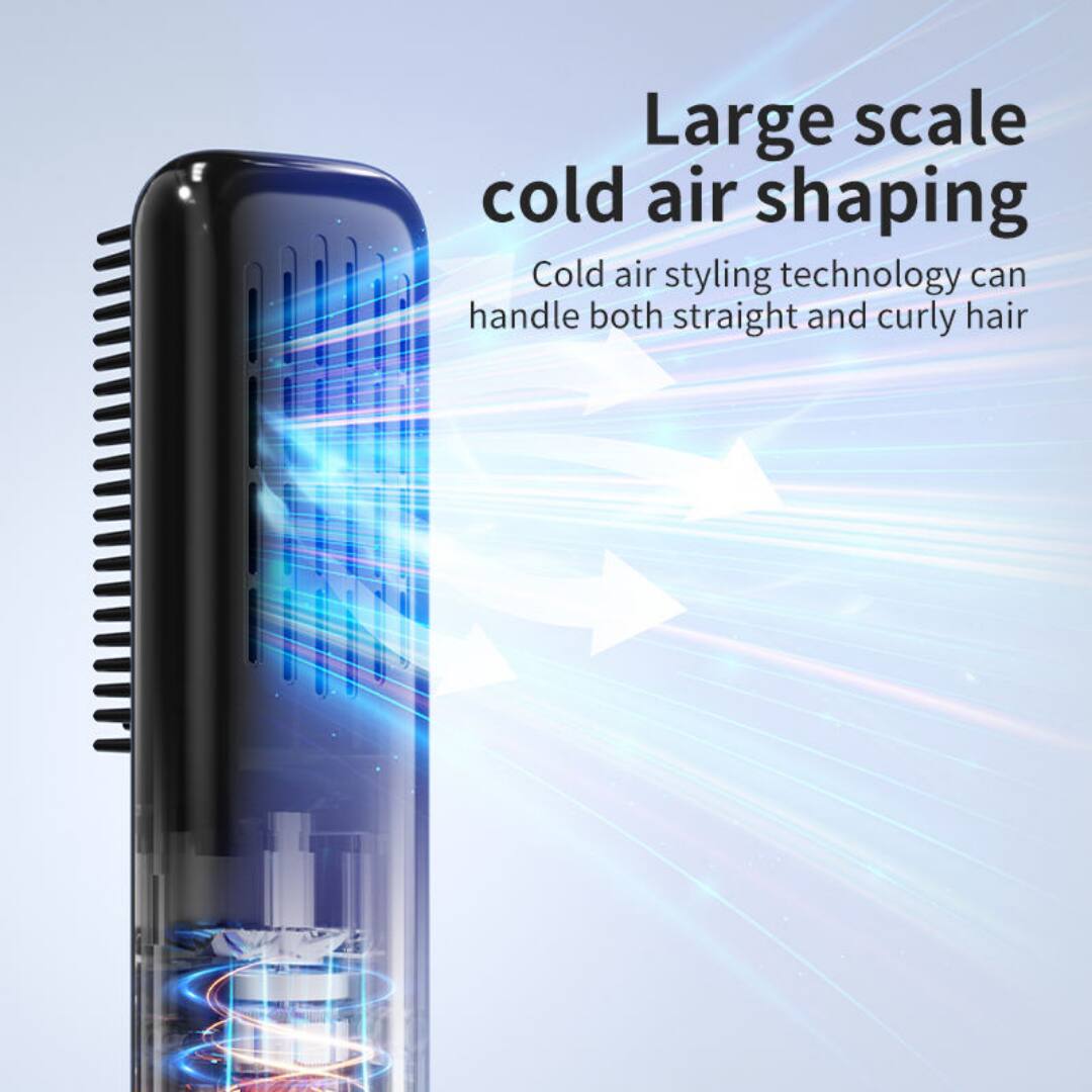 Large scale cold air shaping  
Cold air styling technology can handle both straight and curly hair