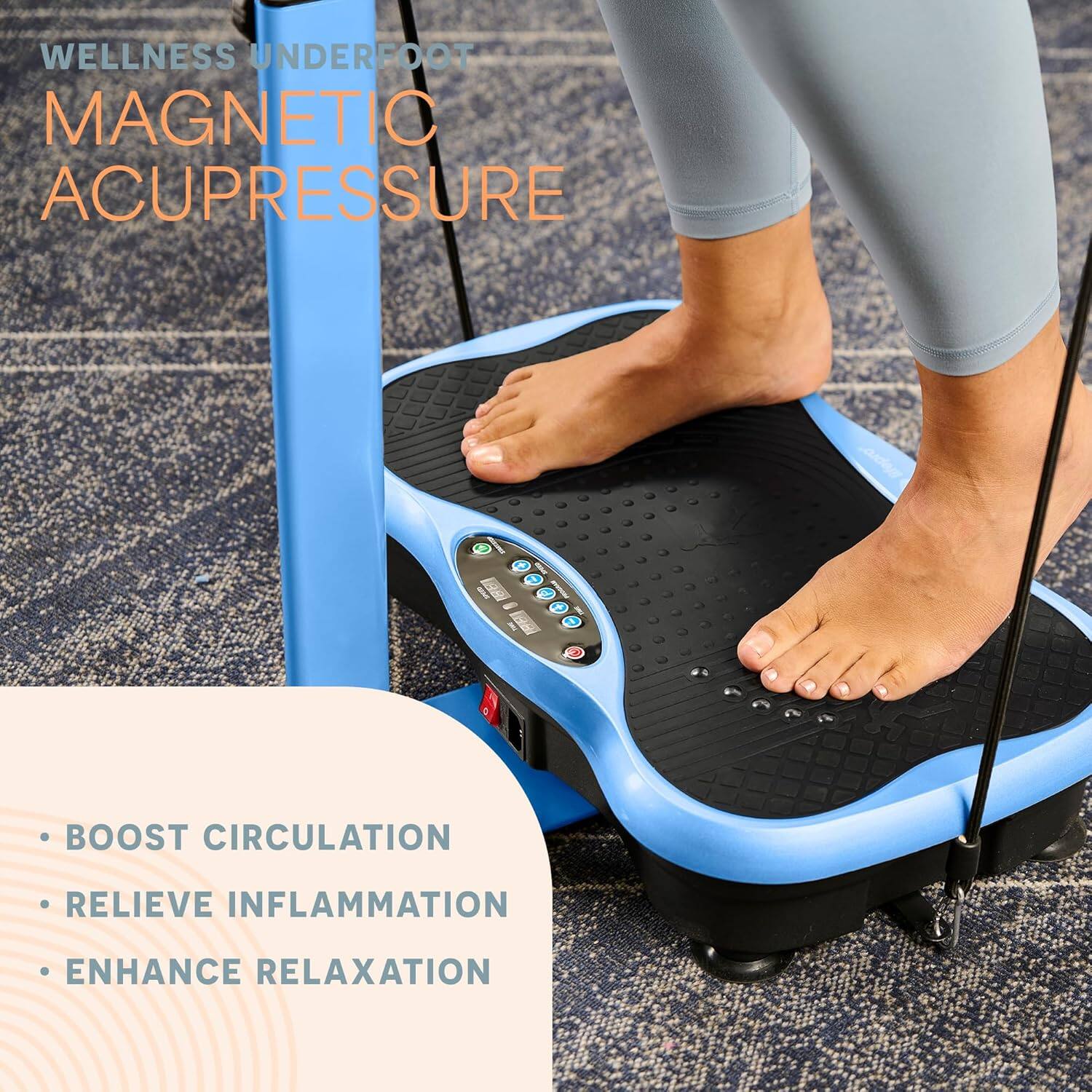WELLNESS UNDERFOOT  
MAGNETIC ACUPRESSURE  

- BOOST CIRCULATION  
- RELIEVE INFLAMMATION  
- ENHANCE RELAXATION