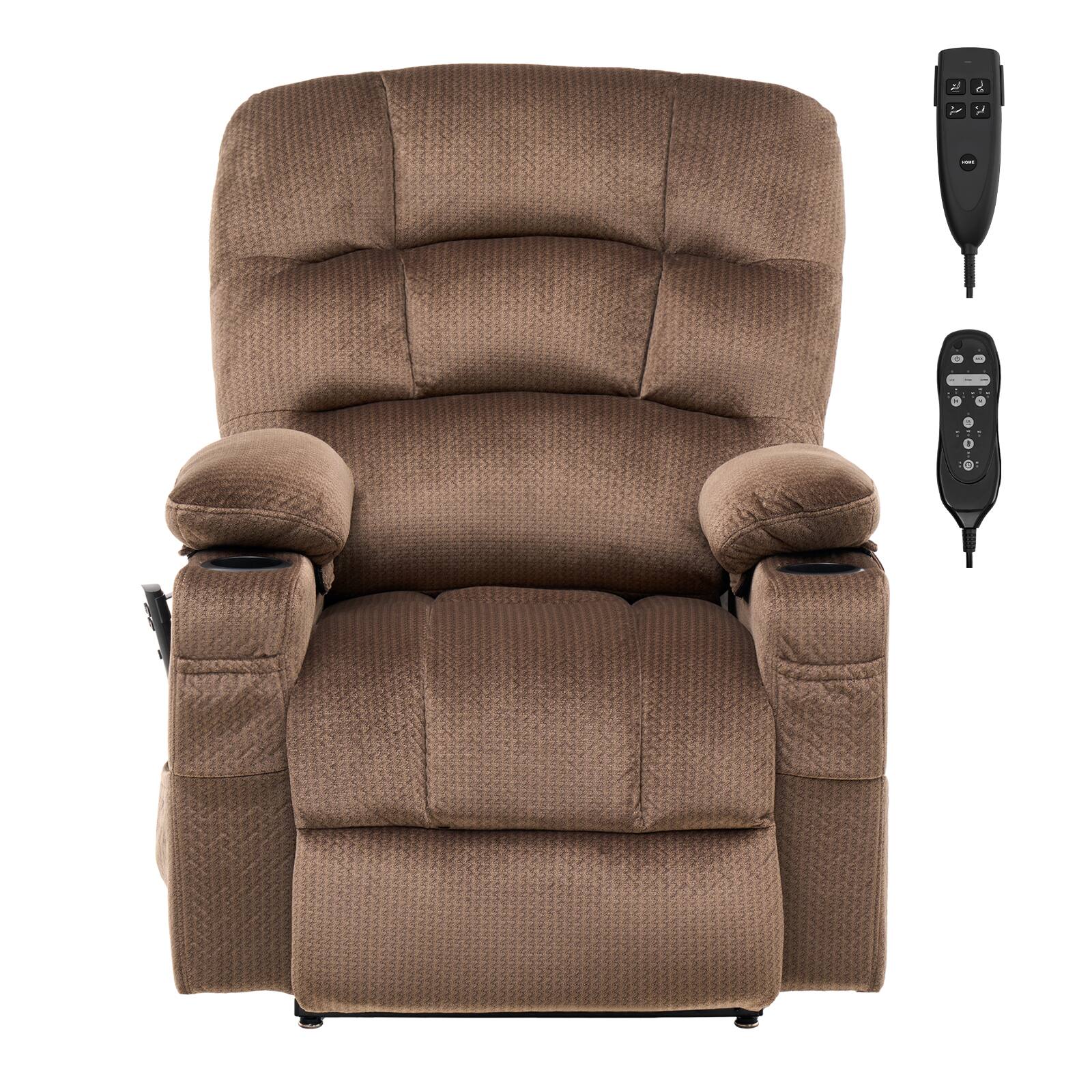 Alt View 5. VEVOR - Power Lift Recliner Chair, Lift Chair with Heat and Massage for Elderly, Dual Motor Recliner Chair with 2 Cup holders - Brown.