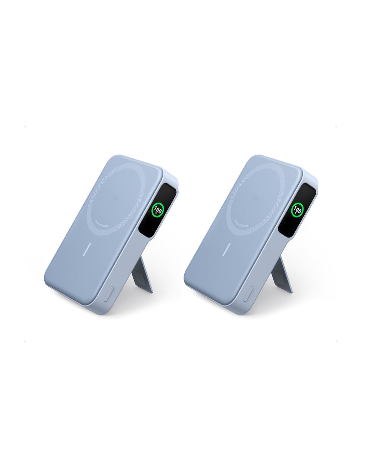 Anker - MagGo Power Bank (2-Pack) , Qi2 Certified 15W Ultra-Fast MagSafe-Compatible Portable Charger - Blue