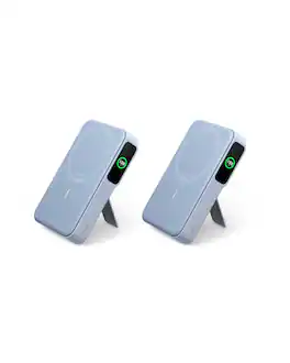 Anker - MagGo Power Bank (2-Pack) , Qi2 Certified 15W Ultra-Fast MagSafe-Compatible Portable Charger - Blue