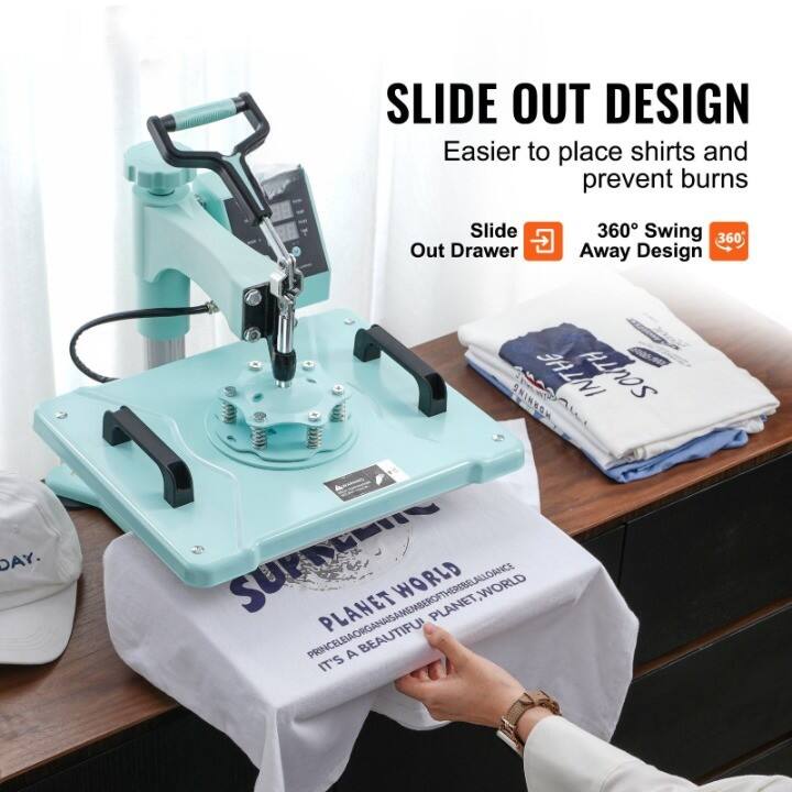 SLIDE OUT DESIGN  
Easier to place shirts and prevent burns  

Slide Out Drawer  
360° Swing Away Design  

PLANET WORLD  
PRINCELEIAORGANISAMEMBEROFTHEREBELALLOANCE  
IT'S A BEAUTIFUL DAY.