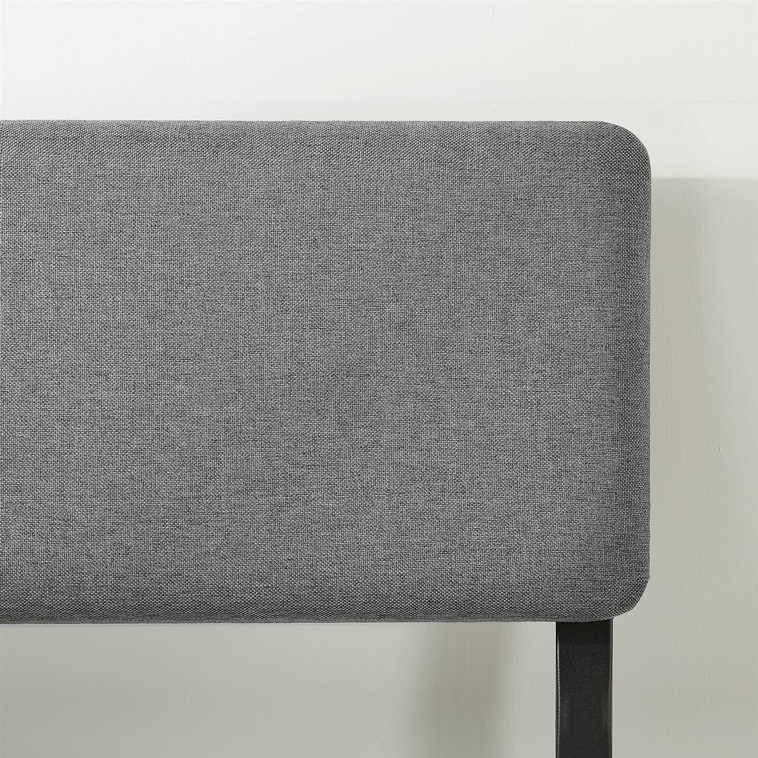 Alt View 1. Hivvago - King Size Grey Soft Fabric Metal Headboard Platform Bed Wooden Slats - Grey.