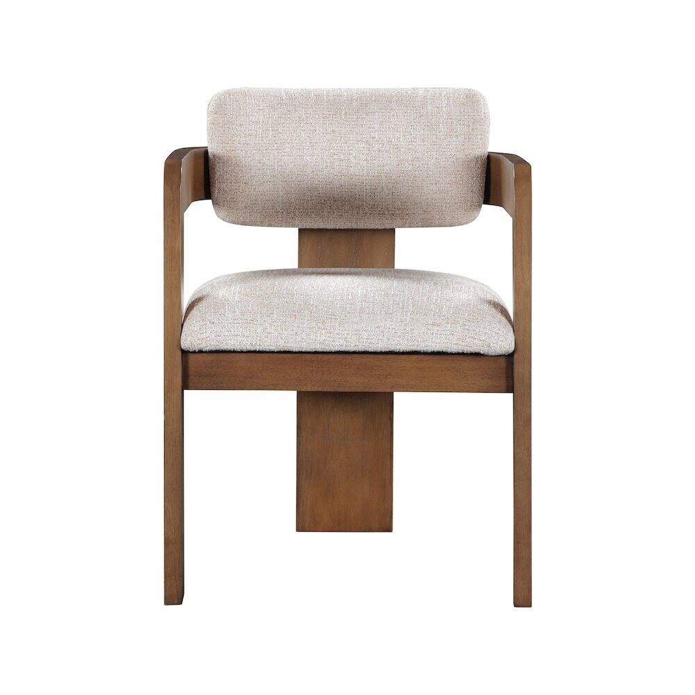 Alt View 2. Meridian Furniture - Sacha Beige Linen Textured Fabric Dining Chair, Set of 2 - Beige.