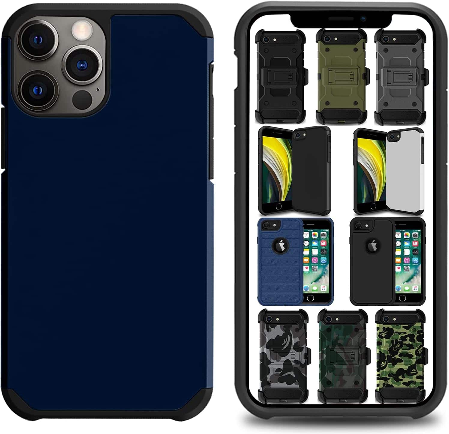 DuraSafe Cases - iPhone 12/iPhone 12 PRO - 6.1" Matte Back Slim Armor Phone Case - Navy Blue