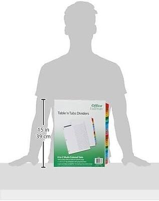 Office Essentials  
Table 'n Tabs Dividers  
15 in / 39 cm  
A4 2-Min Colored Tabs  
100 Tabs