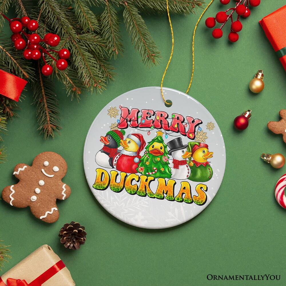 OrnamentallyYou Merry Duckmas Christmas Ornament Whimsical Rubber Duck ...