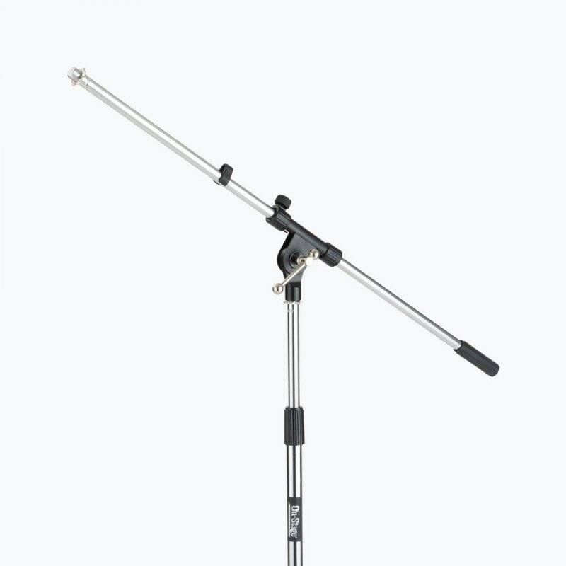 Alt View 3. On Stage Stands - On-Stage MS7701C Tripod Microphone Boom Stand, Chrome - Black.