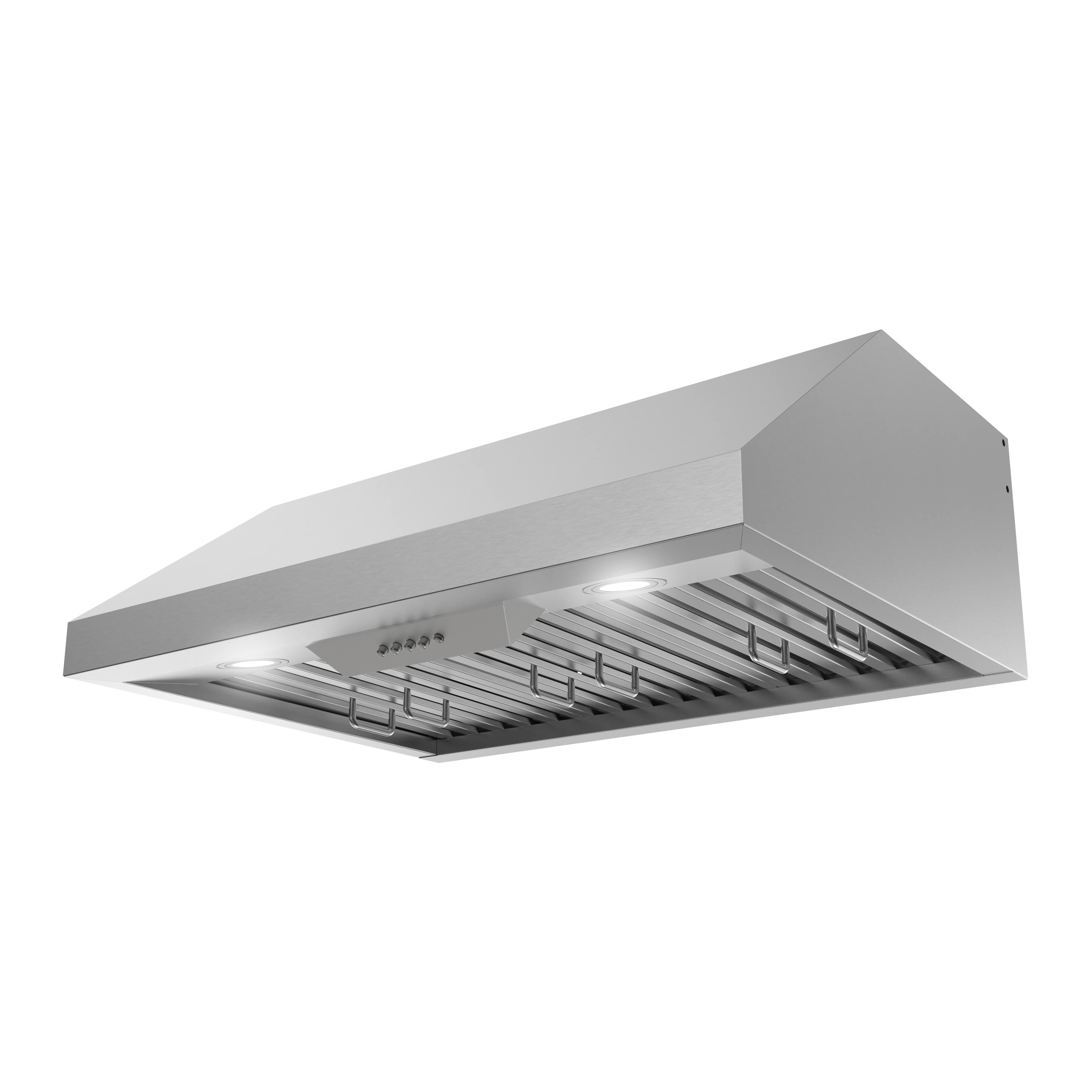 Alt View 2. Streamline - 30 in. Locri Ductless Undermount 406 CFM Range Hood, Baffle Filters, Push Button Control, LED Lights - Brushed Stainless Steel.
