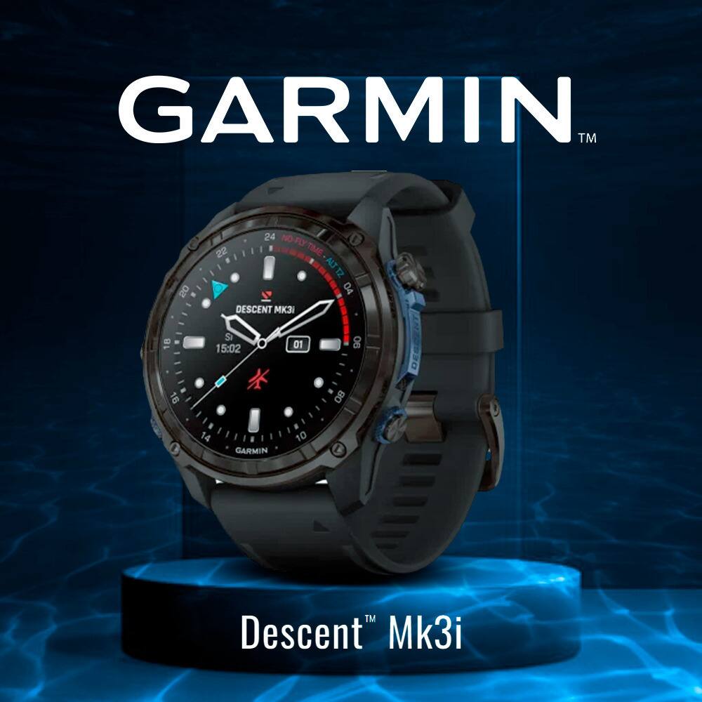 The corrected text from the image is:

"GARMIN™ Descent Mk3i"