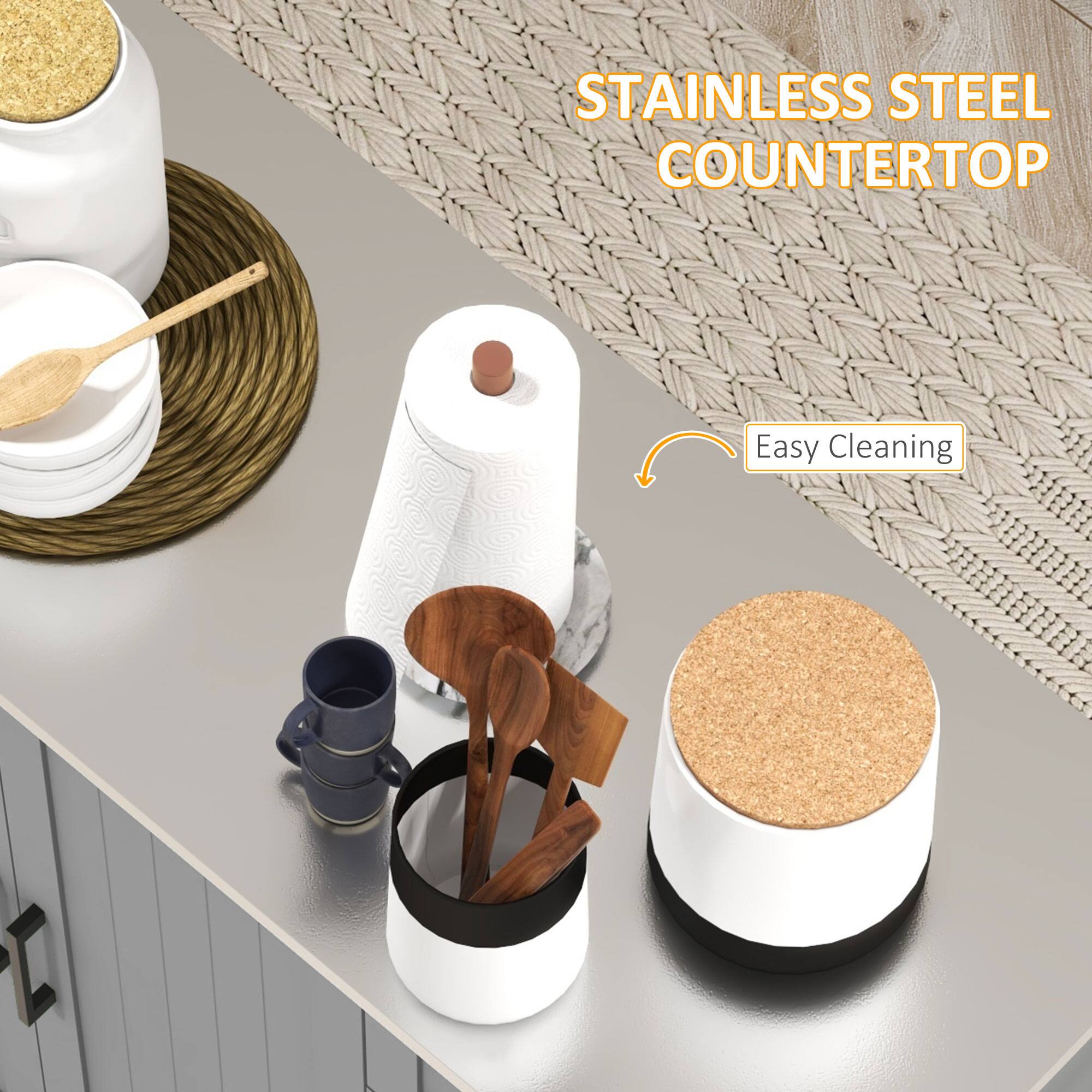 STAINLESS STEEL COUNTERTOP  
Easy Cleaning