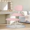 Front. Pinmoco - Pinmoco - Upholstered Office Chair Adjustable Height Ergonomic Office Chair with Lumbar Support and Wheels - Teddy Pink.