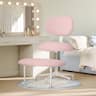 Pinmoco - Upholstered Office Chair Adjustable Height Ergonomic Office Chair with Lumbar Support and Wheels - Teddy Pink