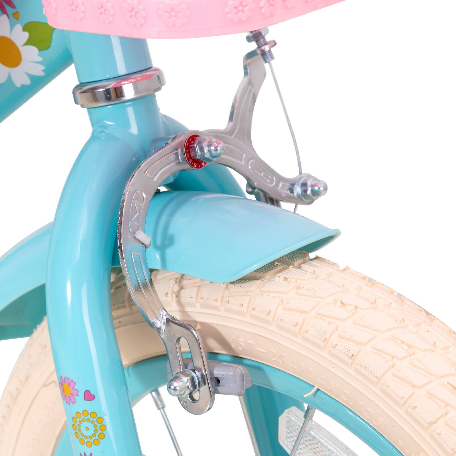 Alt View 8. JOYSTAR - JOYSTAR Little Daisy Kids Bike for Girls Boys Ages 4-7, Children's Bicycle with Doll Seat & Streamers, 16" Blue - Blue.