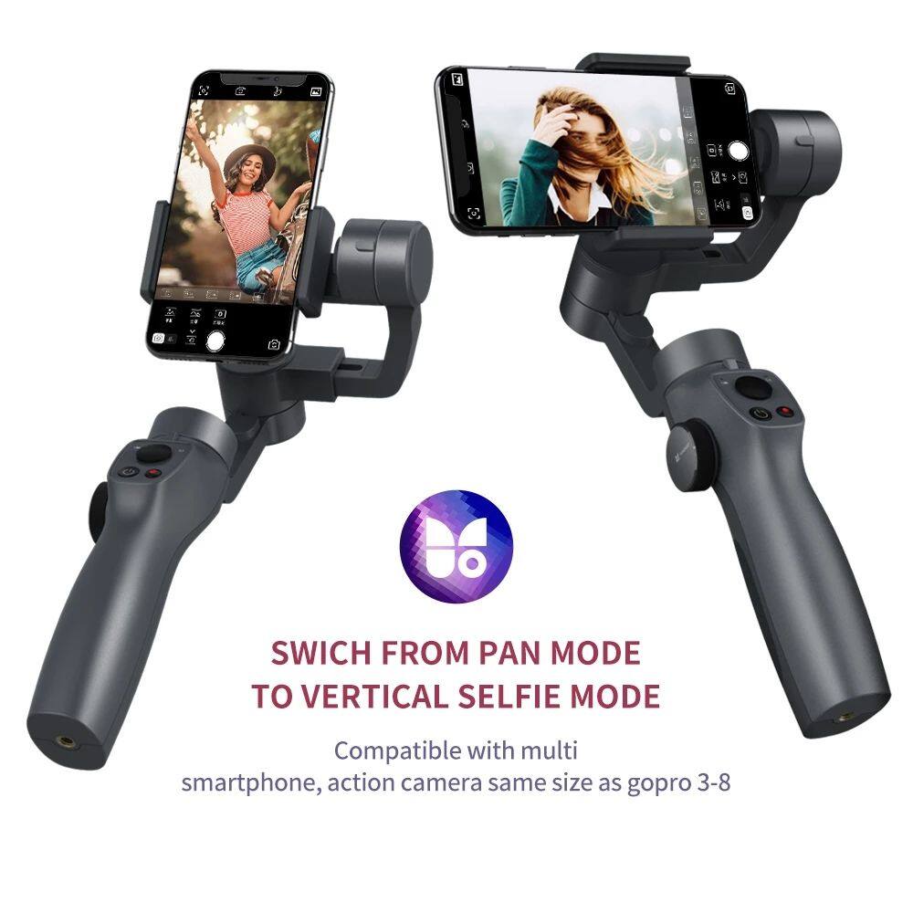 SWITCH FROM PAN MODE TO VERTICAL SELFIE MODE

Compatible with multi smartphone, action camera same size as gopro 3-8