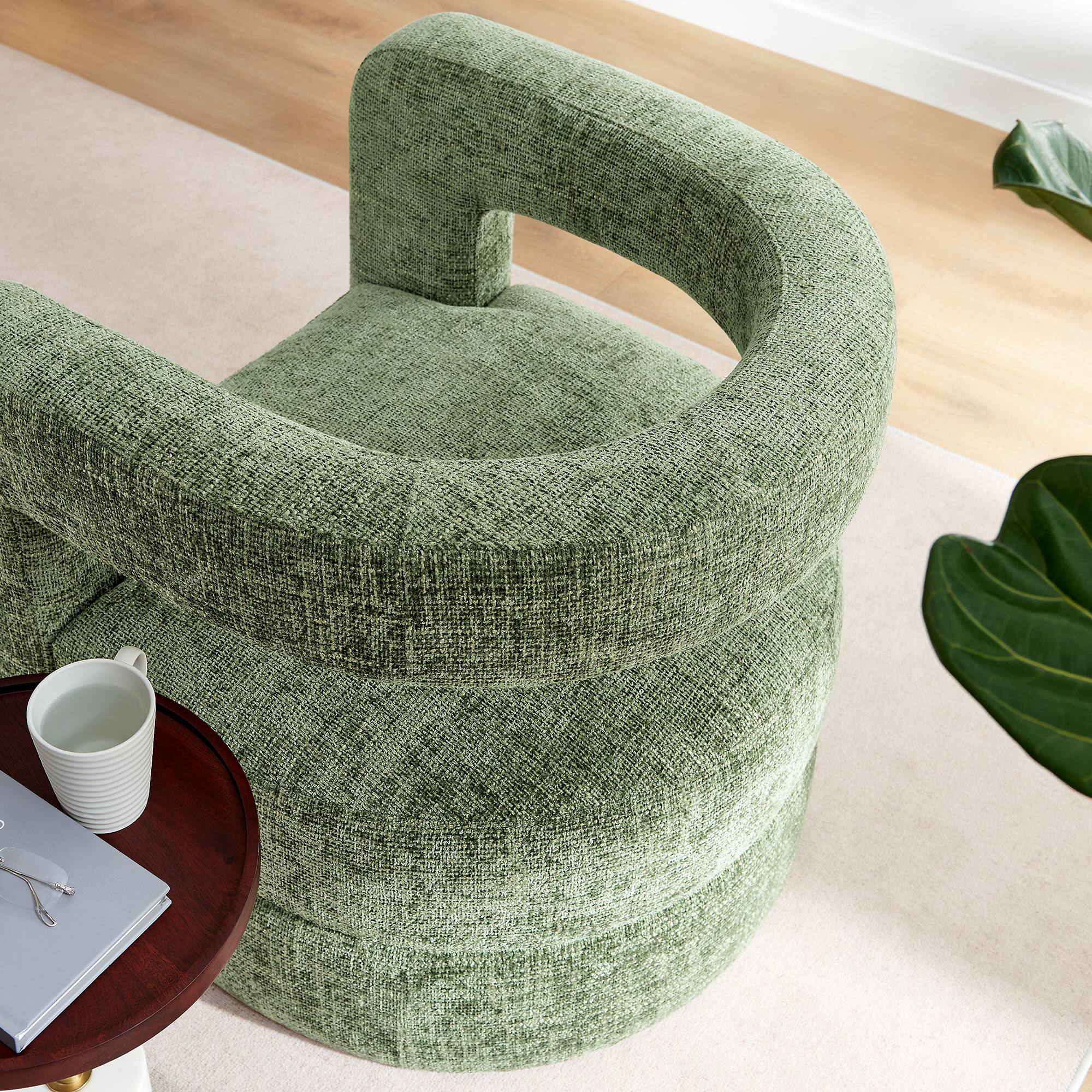 Alt View 1. Modway - Jaylin Upholstered Chenille Accent Chair by Modway - Basil.