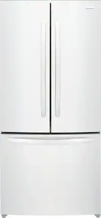 Front. Frigidaire - 18 Cu. Ft Counter Depth French Door Refrigerator with CrispSeal Crispers - White.