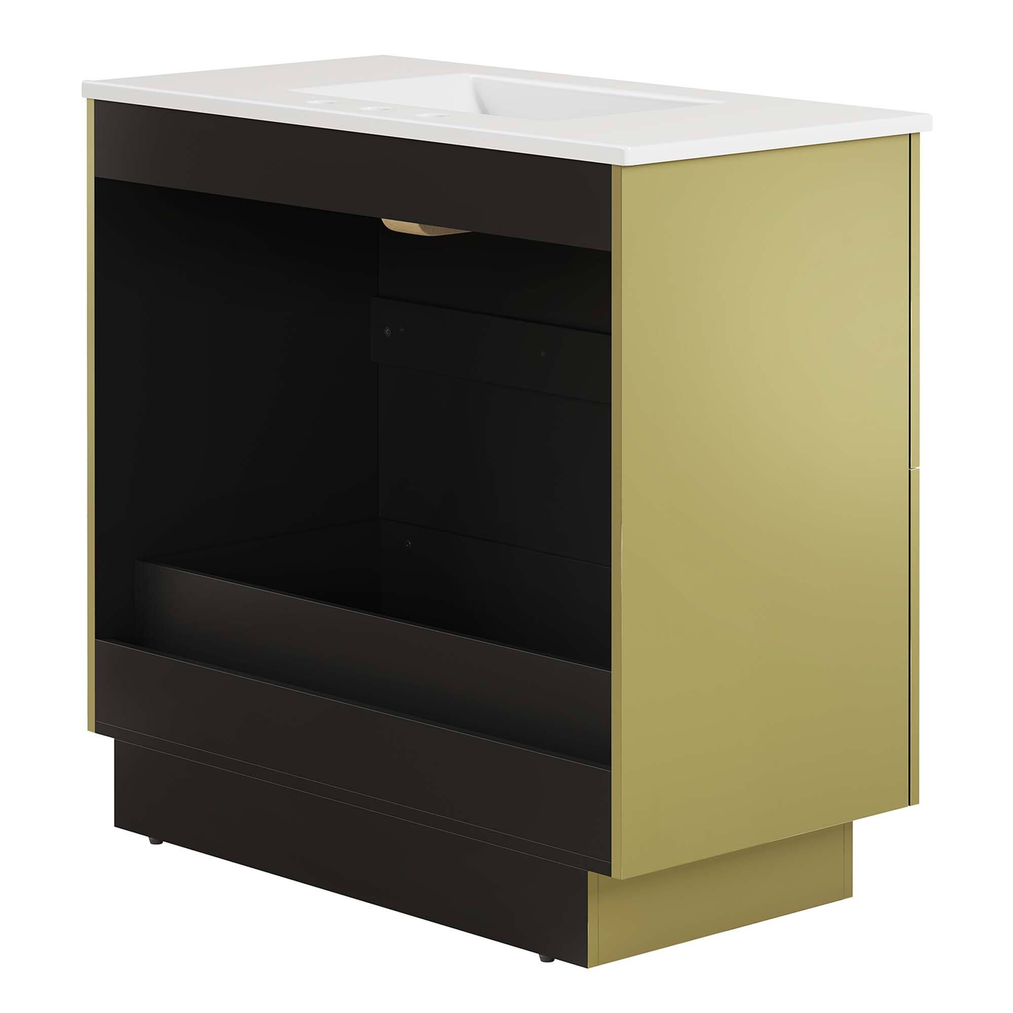 Alt View 3. Modway - Quantum Bathroom Vanity Basin Included by Modway - White Gold.