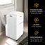 The text on the image is grouped as follows:

1. Powerful Cooling: 13,000 BTU ASHRAE 8,000 BTU DOE
2. Air Flow: 3 Fan Speeds
3. Dehumidification: 2.92 Pints Per Hour Up To 350 Sq. Ft.